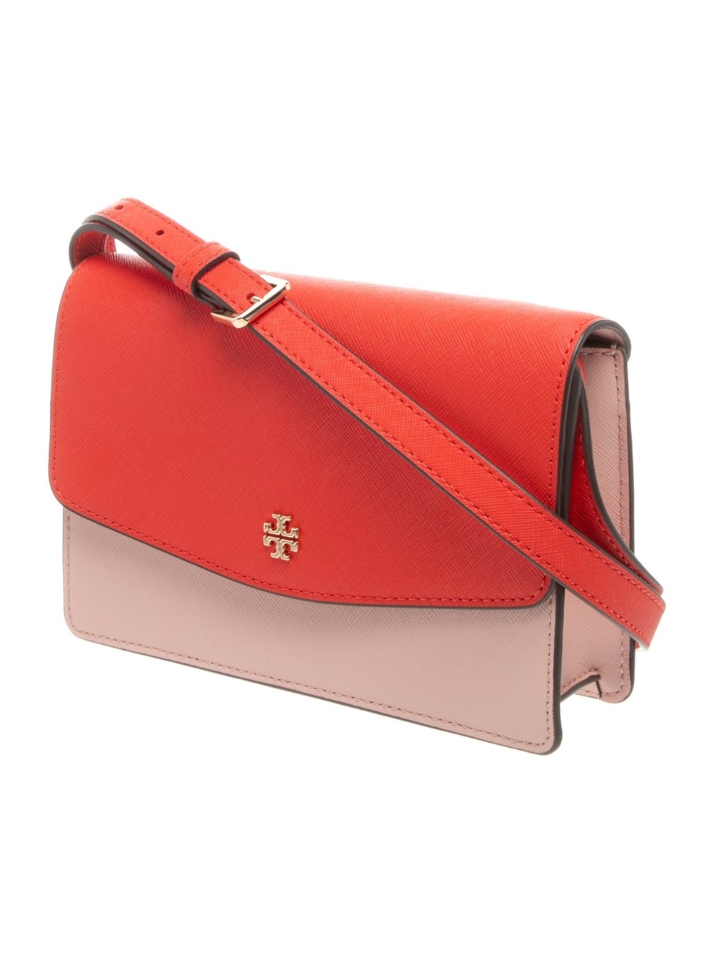 Tory Burch Emerson Color Block Mini Shoulder Bag Bright Samba / Pink Quartz